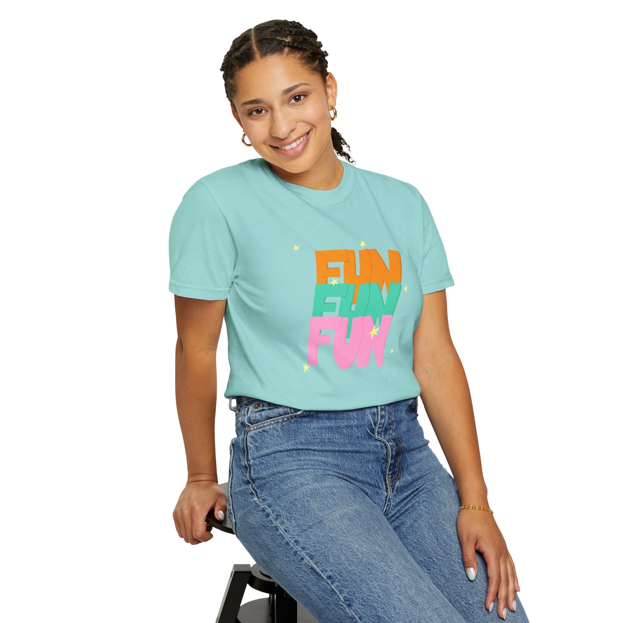 01 - Colorful retro Fun tee 90s 80s / Tee coloré rétro Fun années 90 - 80