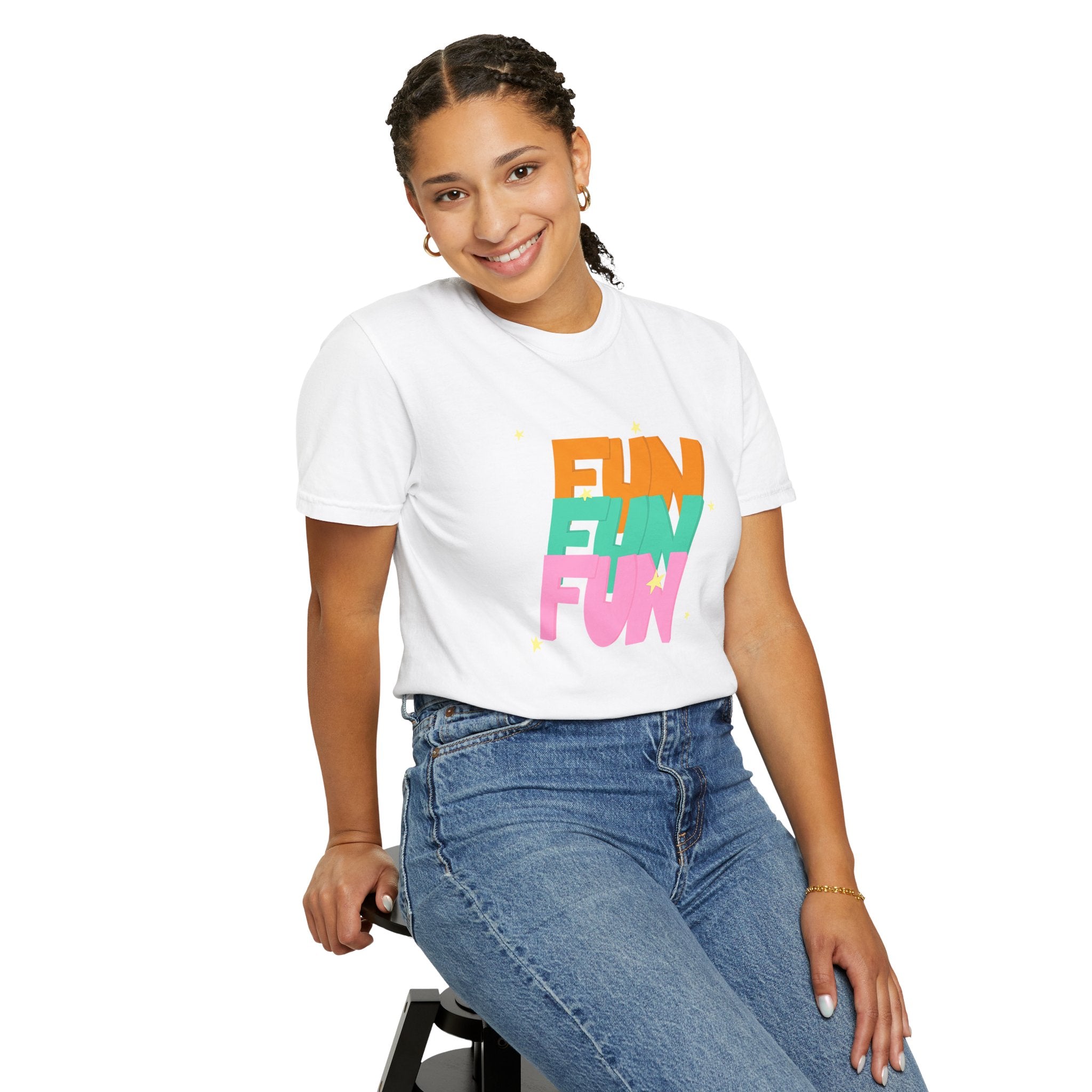 01 - Colorful retro Fun tee 90s 80s / Tee coloré rétro Fun années 90 - 80