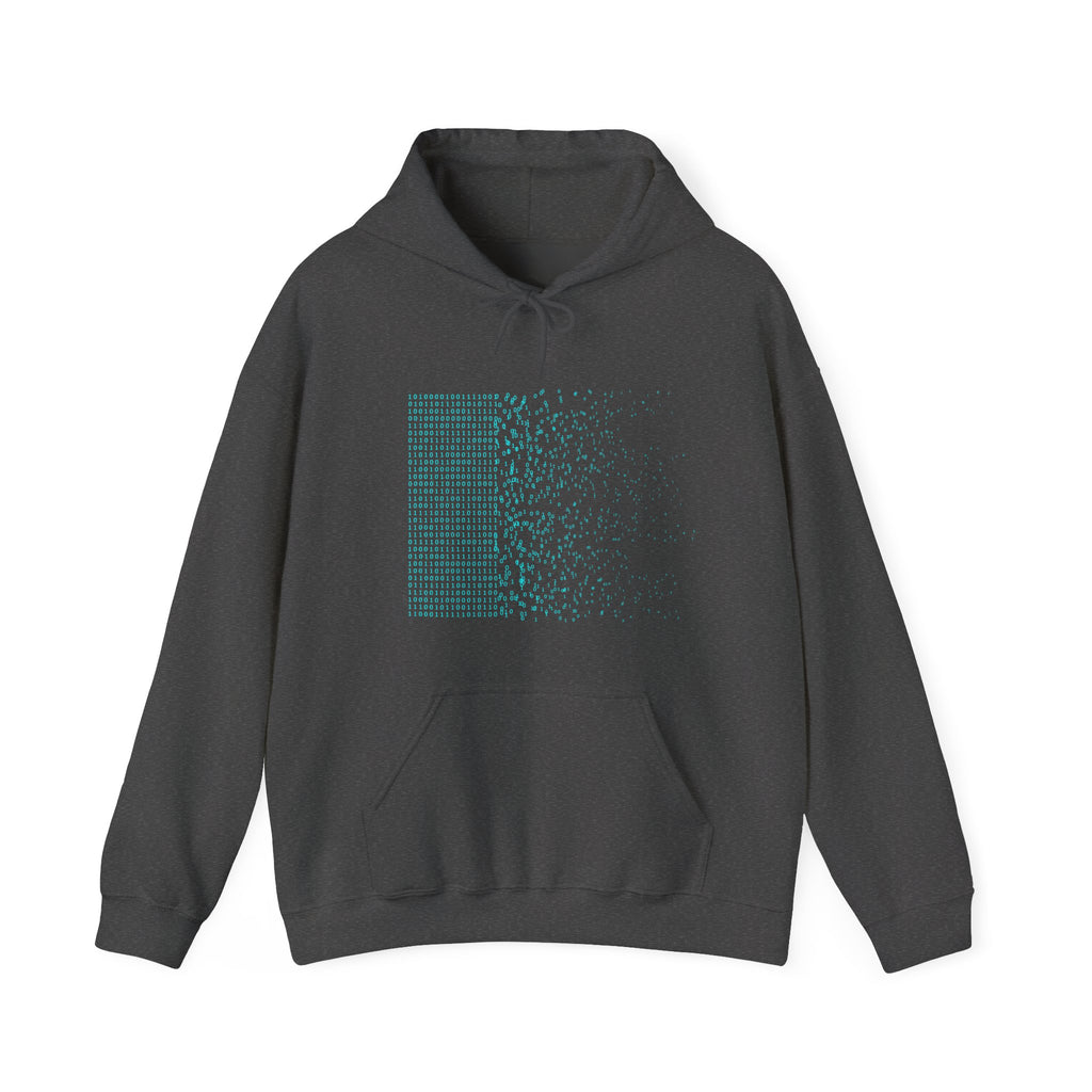 03- Binary Tech Glitch Graphic Pullover / Sweat à capuche graphique Tech Binaire
