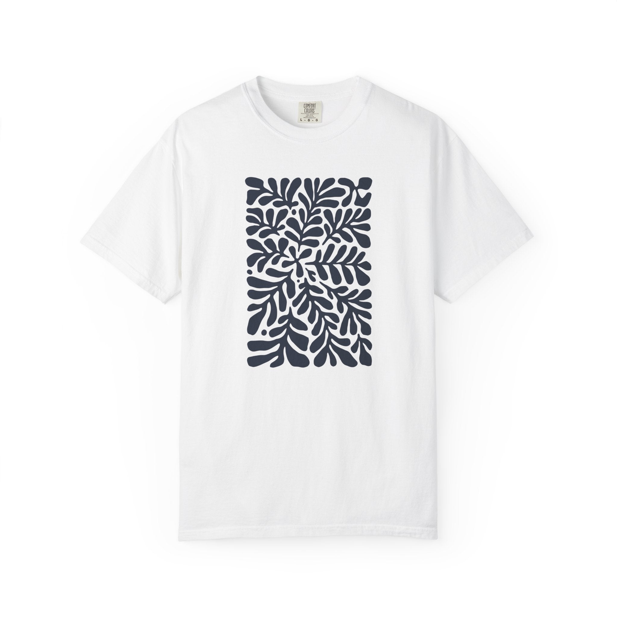 01- Unisex Blue groovy Flowers Tee / Unisexe Tee Groovy Floral