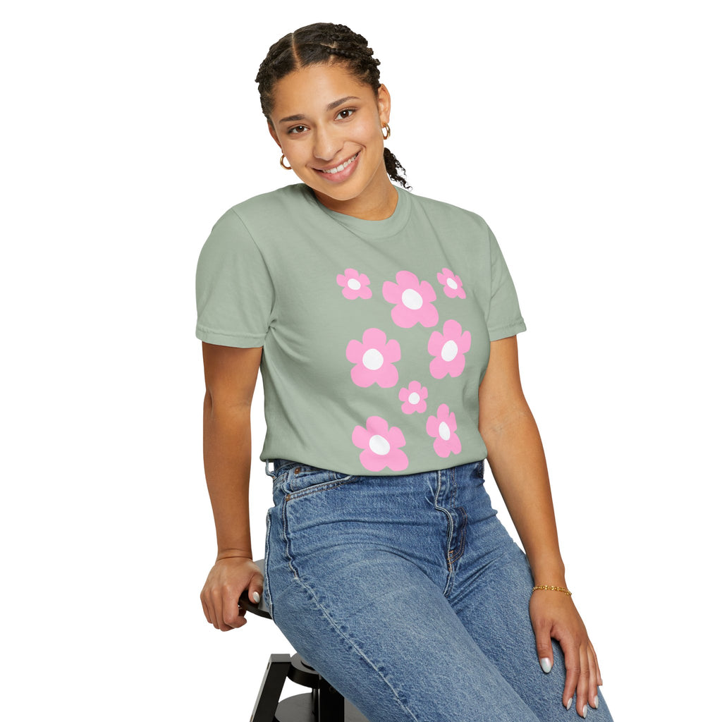 01 - Woman Minimal Groovy Flower Tee / Tee Minimaliste Fleur Fleur Groovy