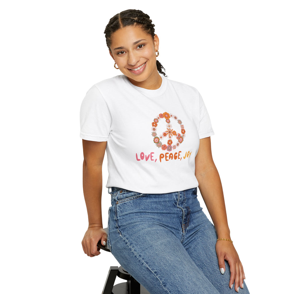 01- Woman Groovy Peance and love Tee /  Tee Peace and love Groovy
