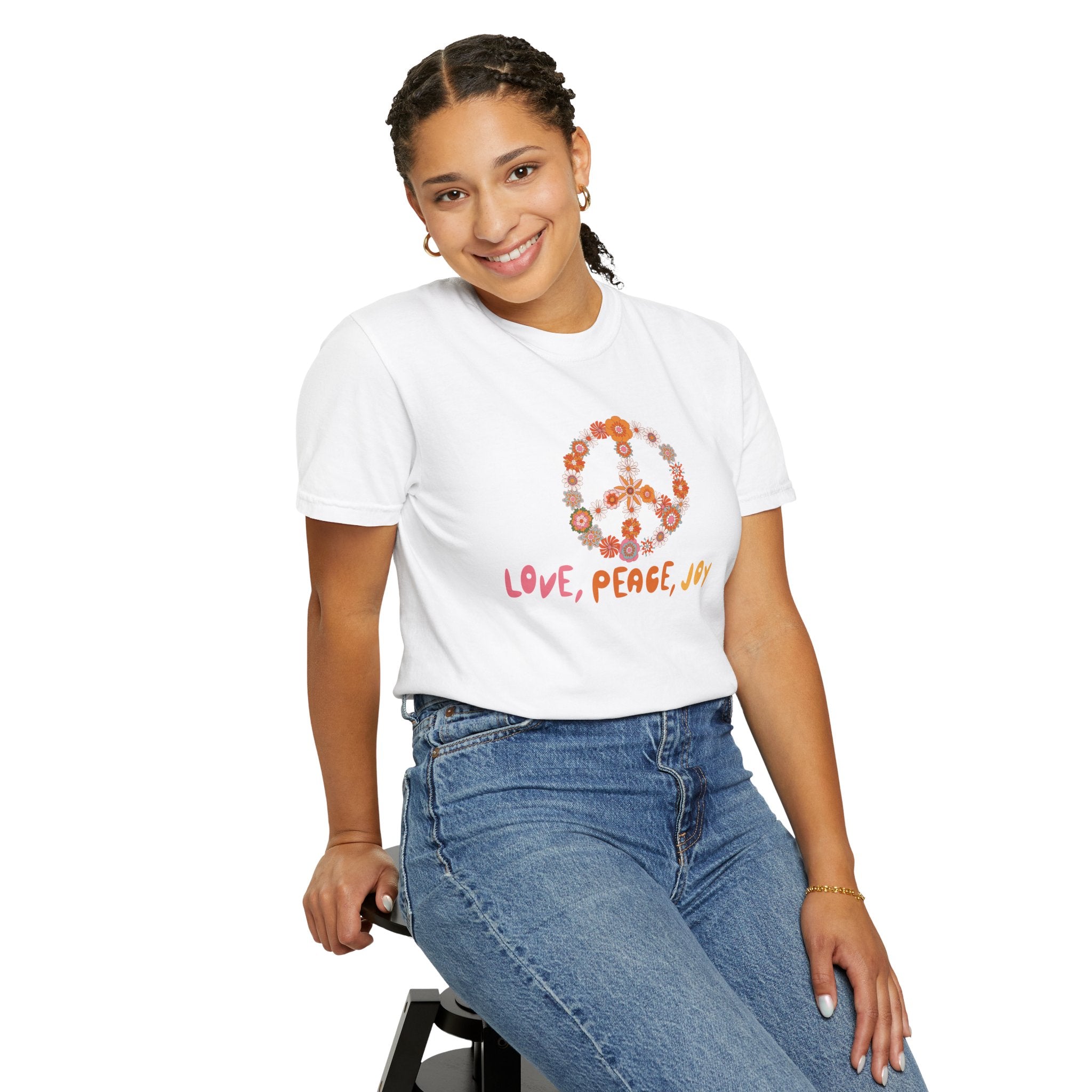 01- Woman Groovy Peance and love Tee /  Tee Peace and love Groovy