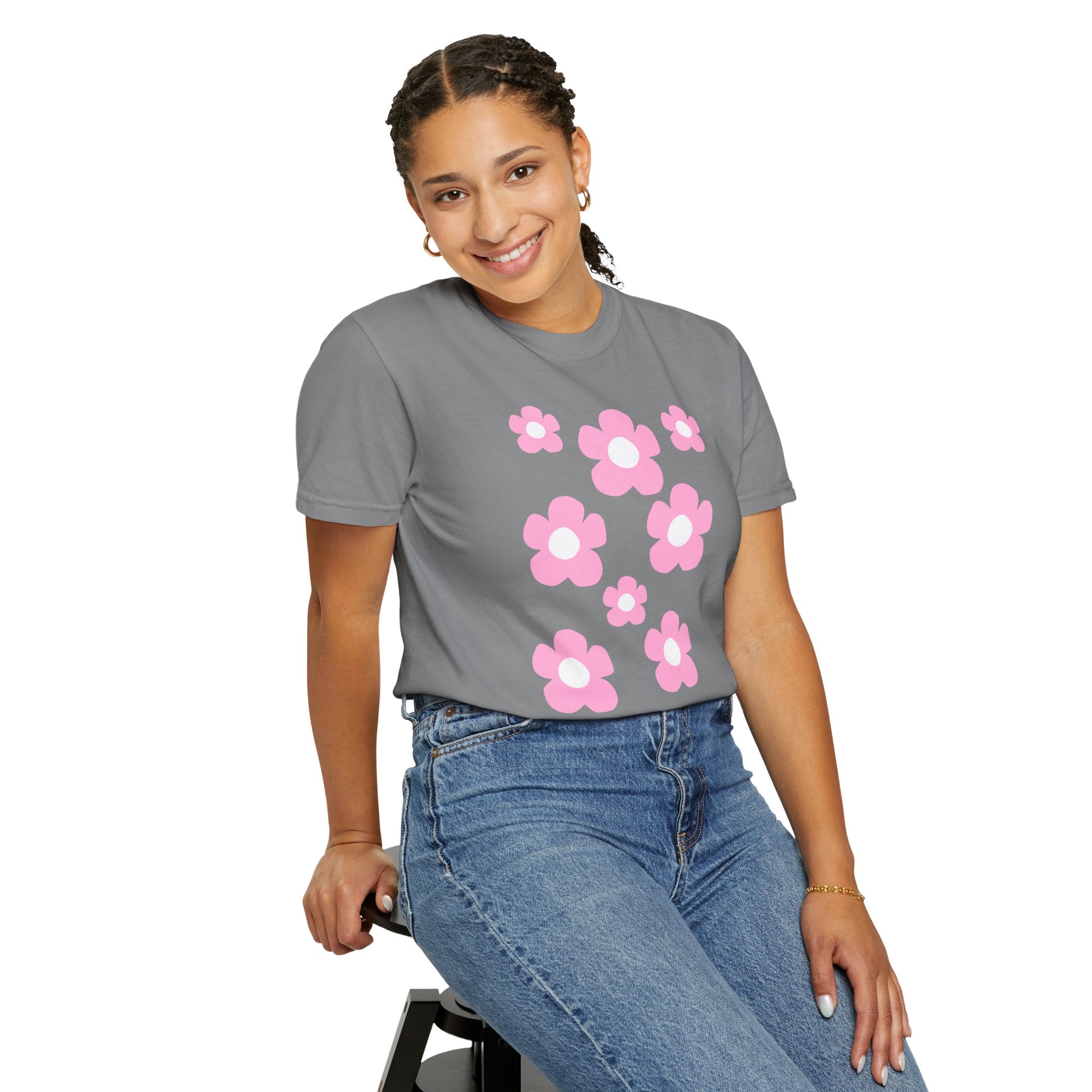 01 - Woman Minimal Groovy Flower Tee / Tee Minimaliste Fleur Fleur Groovy