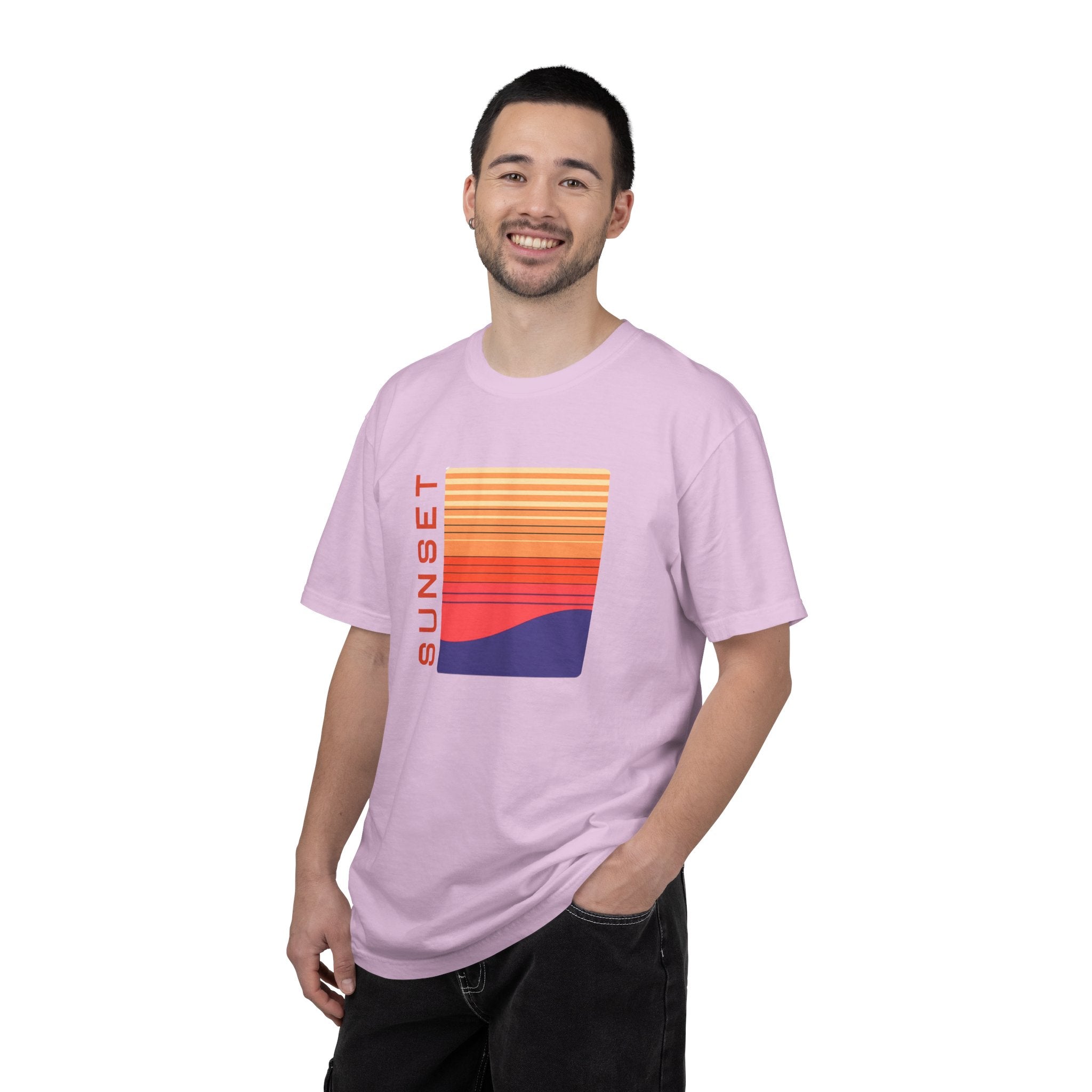 01- Retro Orange Sunset Graphic Tee / Tee rétro Sunset