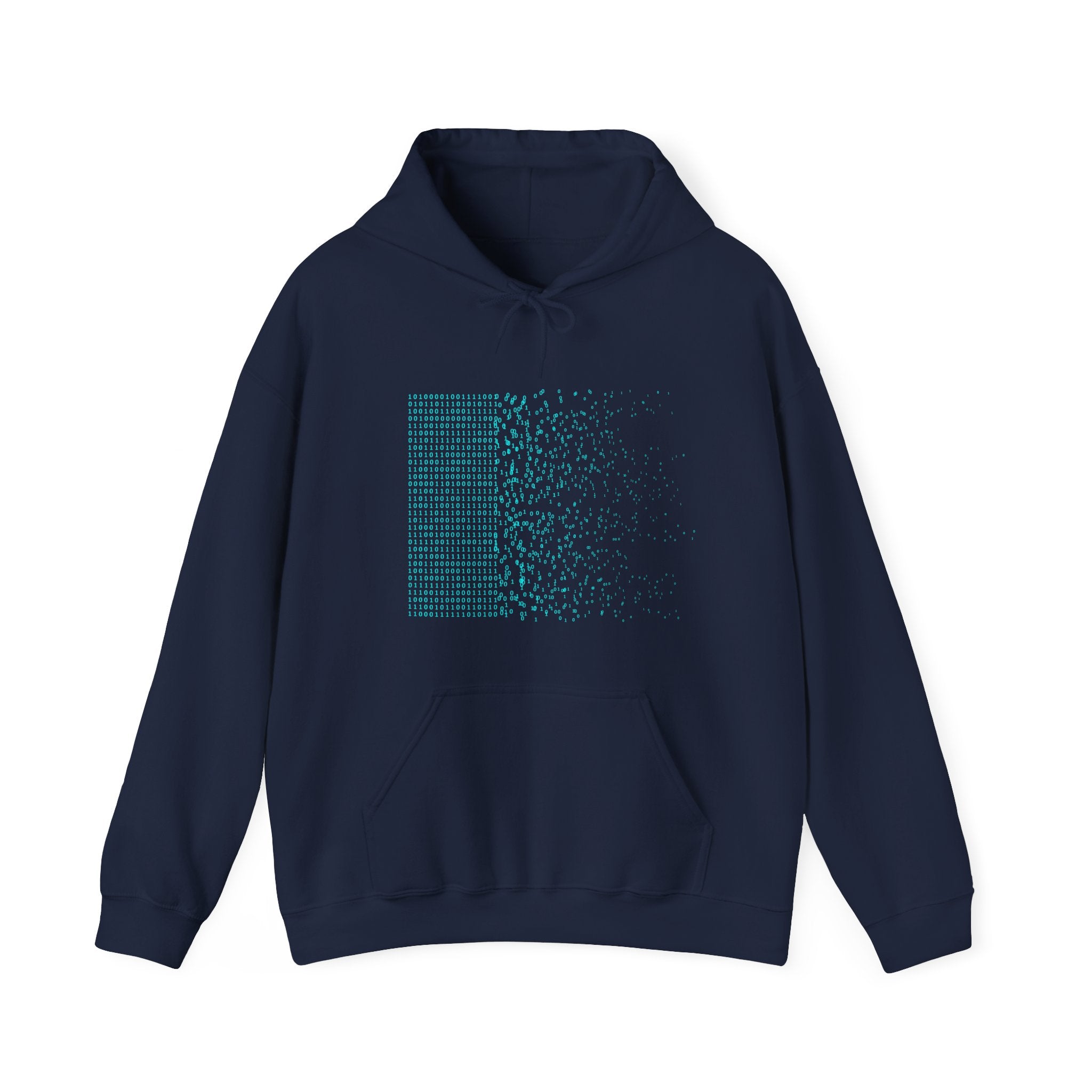 03- Binary Tech Glitch Graphic Pullover / Sweat à capuche graphique Tech Binaire