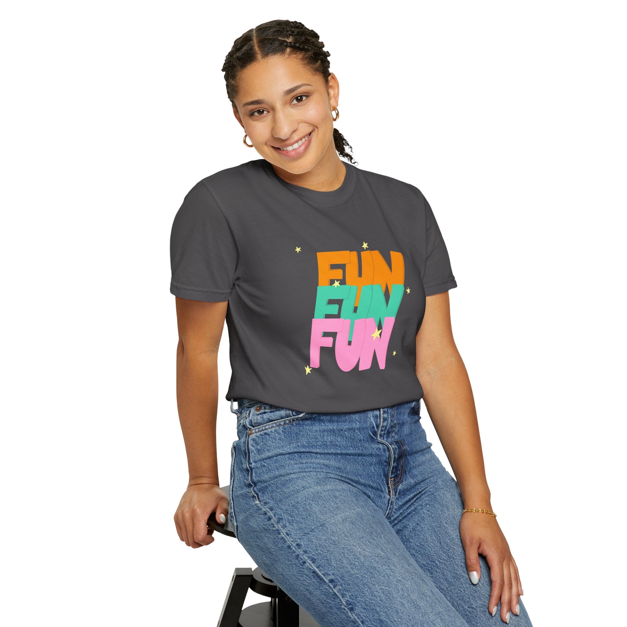01 - Colorful retro Fun tee 90s 80s / Tee coloré rétro Fun années 90 - 80