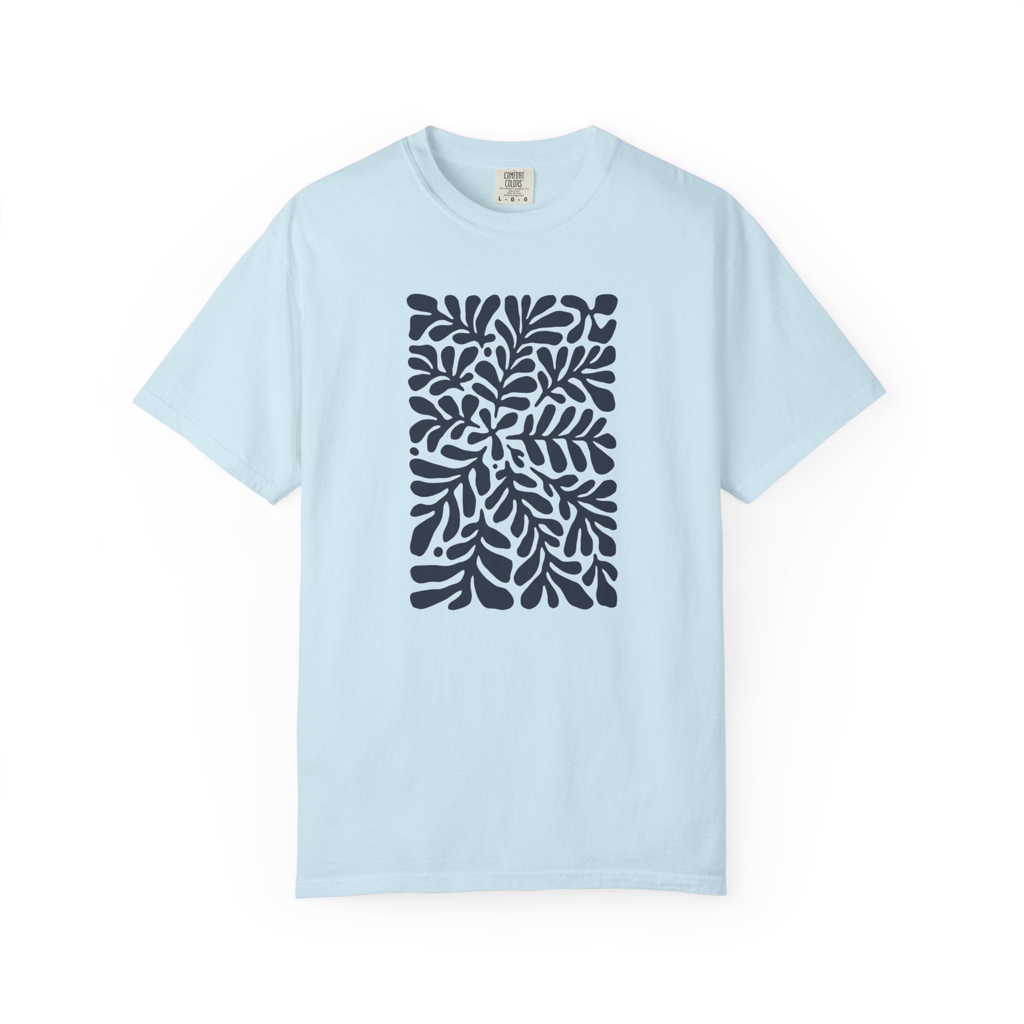 01- Unisex Blue groovy Flowers Tee / Unisexe Tee Groovy Floral