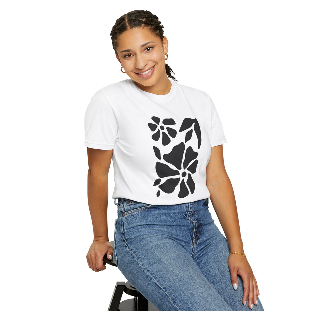 01 - Unisex Minimal Groovy Flower Tee / Tee Unisex Fleur Groovy