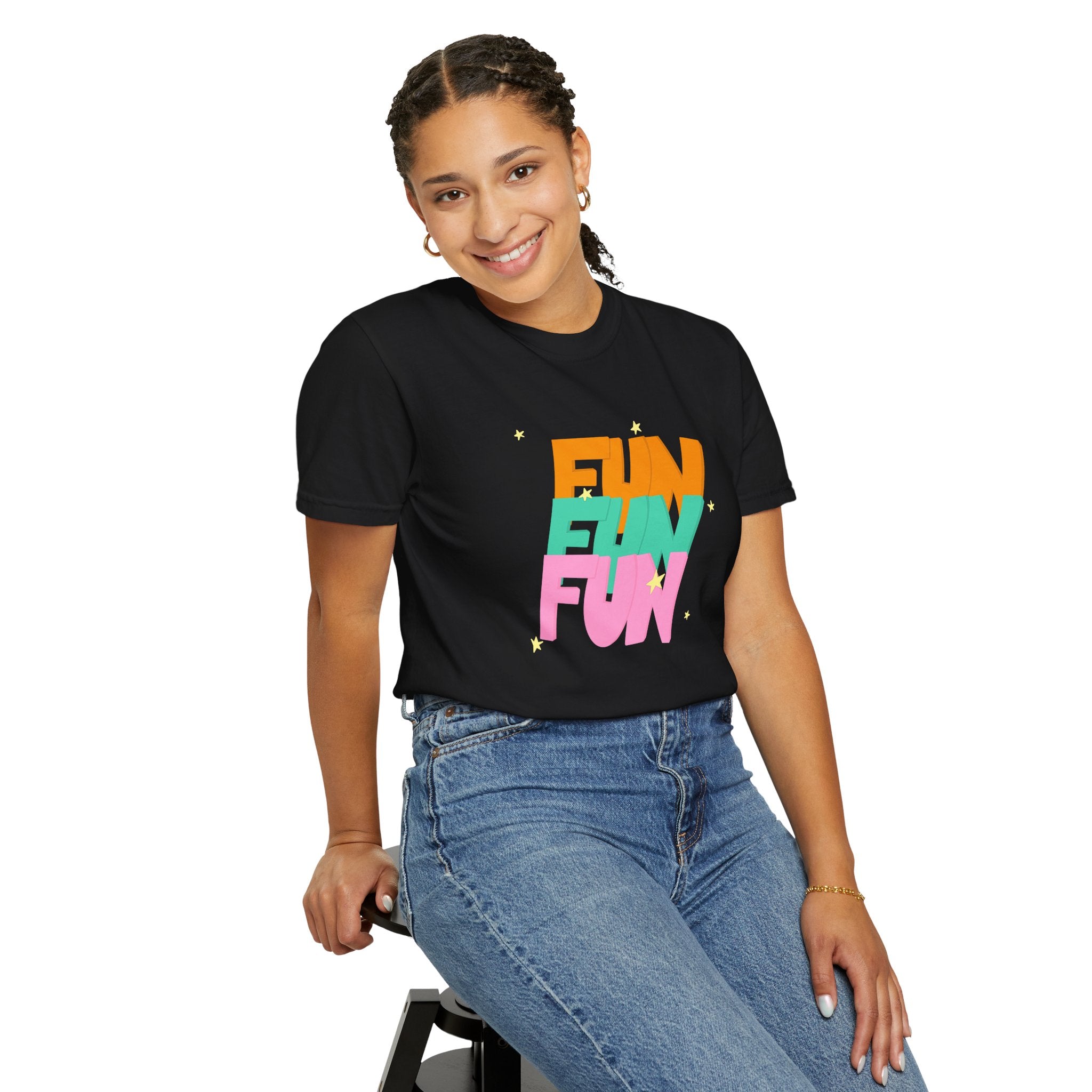 01 - Colorful retro Fun tee 90s 80s / Tee coloré rétro Fun années 90 - 80