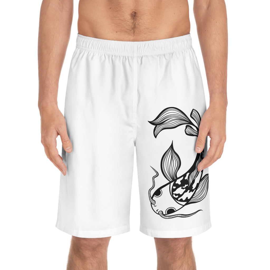Minimalistische schwarze Badehose für Herren mit Print