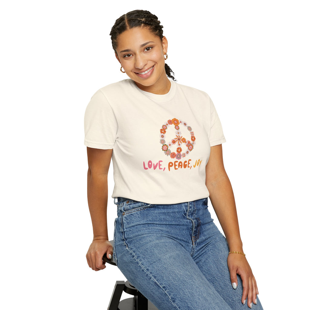 01- Woman Groovy Peance and love Tee /  Tee Peace and love Groovy
