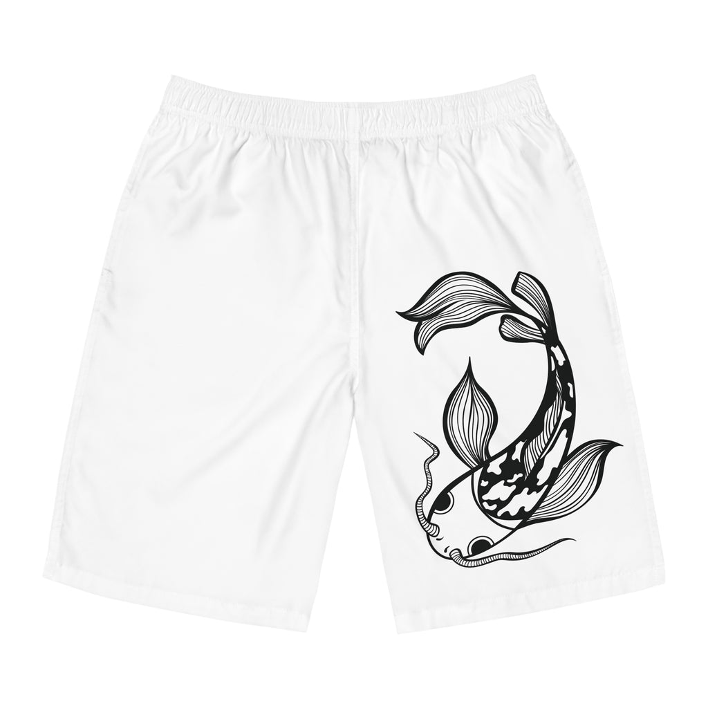 Minimalistische schwarze Badehose für Herren mit Print